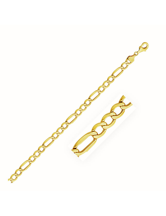 6.5mm 10k Yellow Gold Lite Figaro Chain - Ellie Belle