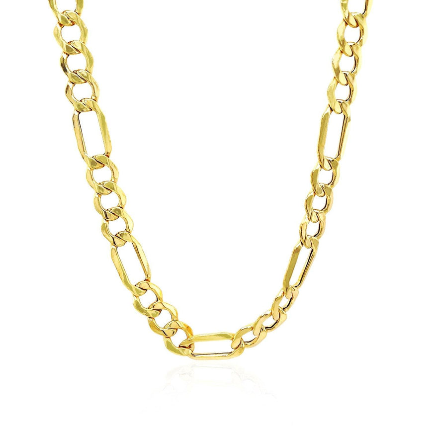 6.5mm 10k Yellow Gold Lite Figaro Chain - Ellie Belle