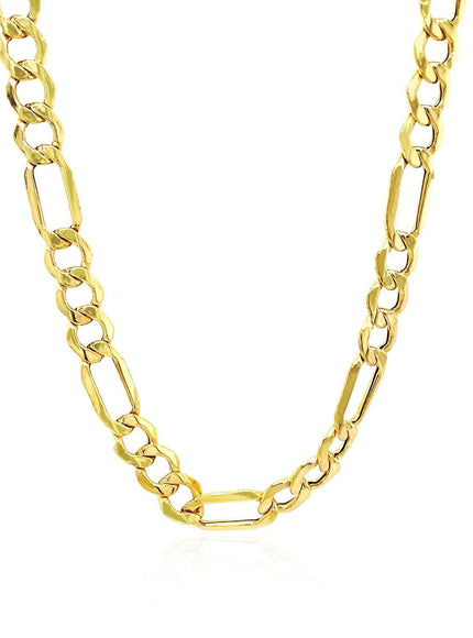 6.5mm 10k Yellow Gold Lite Figaro Chain - Ellie Belle