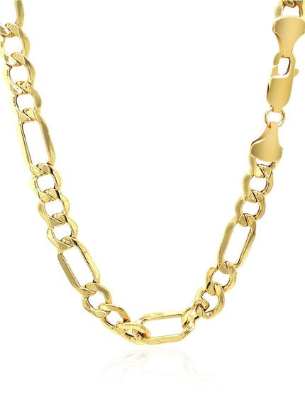 6.5mm 10k Yellow Gold Lite Figaro Chain - Ellie Belle