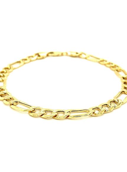 6.5mm 14k Yellow Gold Lite Figaro Bracelet - Ellie Belle