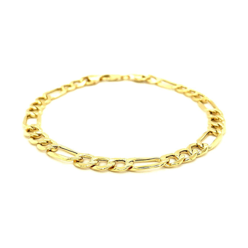 6.5mm 14k Yellow Gold Lite Figaro Bracelet - Ellie Belle