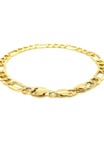 6.5mm 14k Yellow Gold Lite Figaro Bracelet - Ellie Belle