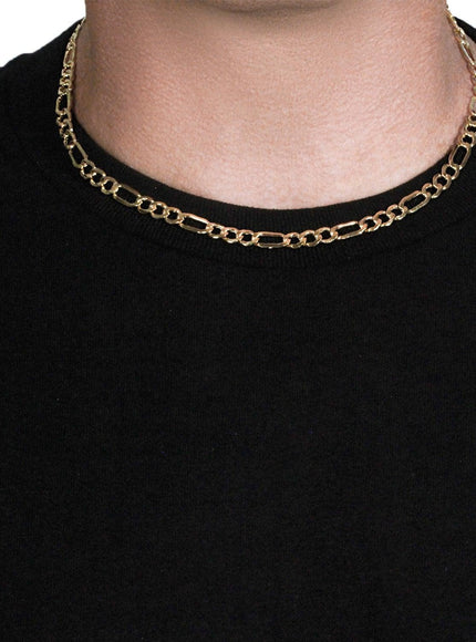 6.5mm 14k Yellow Gold Lite Figaro Chain - Ellie Belle