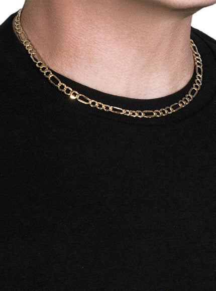 6.5mm 14k Yellow Gold Lite Figaro Chain - Ellie Belle