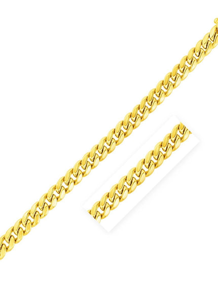 6.65mm 10k Yellow Gold Semi Solid Miami Cuban Chain - Ellie Belle