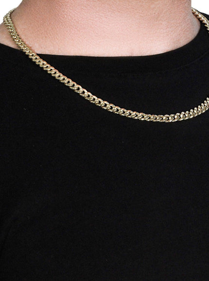 6.65mm 10k Yellow Gold Semi Solid Miami Cuban Chain - Ellie Belle