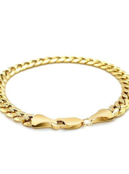 6.6mm 10k Yellow Gold Semi Solid Miami Cuban Bracelet - Ellie Belle