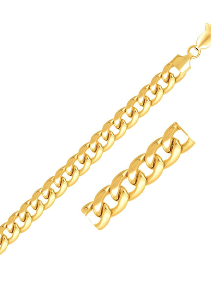 6.7mm 14k Yellow Gold Solid Miami Cuban Bracelet - Ellie Belle