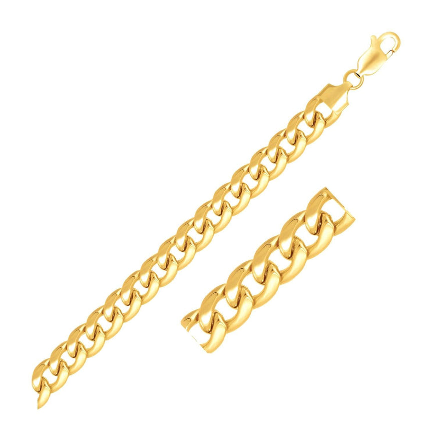 6.7mm 14k Yellow Gold Solid Miami Cuban Bracelet - Ellie Belle