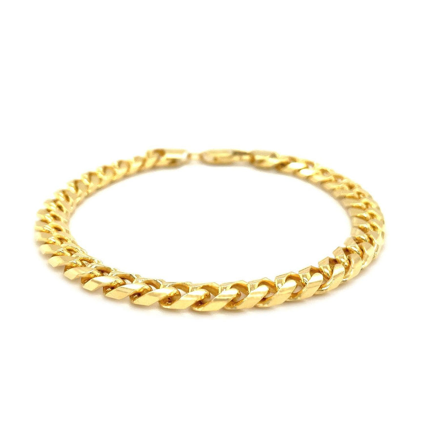 6.7mm 14k Yellow Gold Solid Miami Cuban Bracelet - Ellie Belle