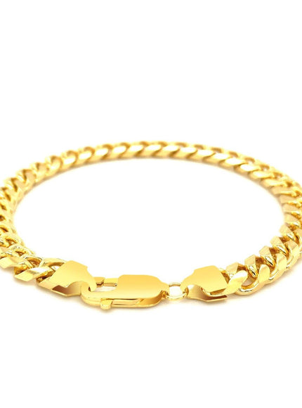 6.7mm 14k Yellow Gold Solid Miami Cuban Bracelet - Ellie Belle