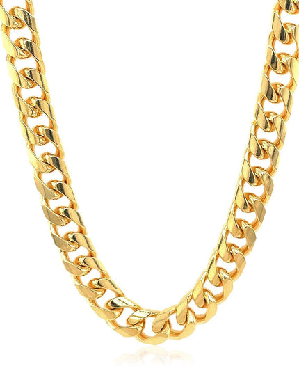 6.7mm 14k Yellow Gold Solid Miami Cuban Chain - Ellie Belle