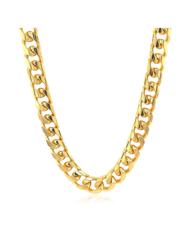 6.7mm 14k Yellow Gold Solid Miami Cuban Chain - Ellie Belle