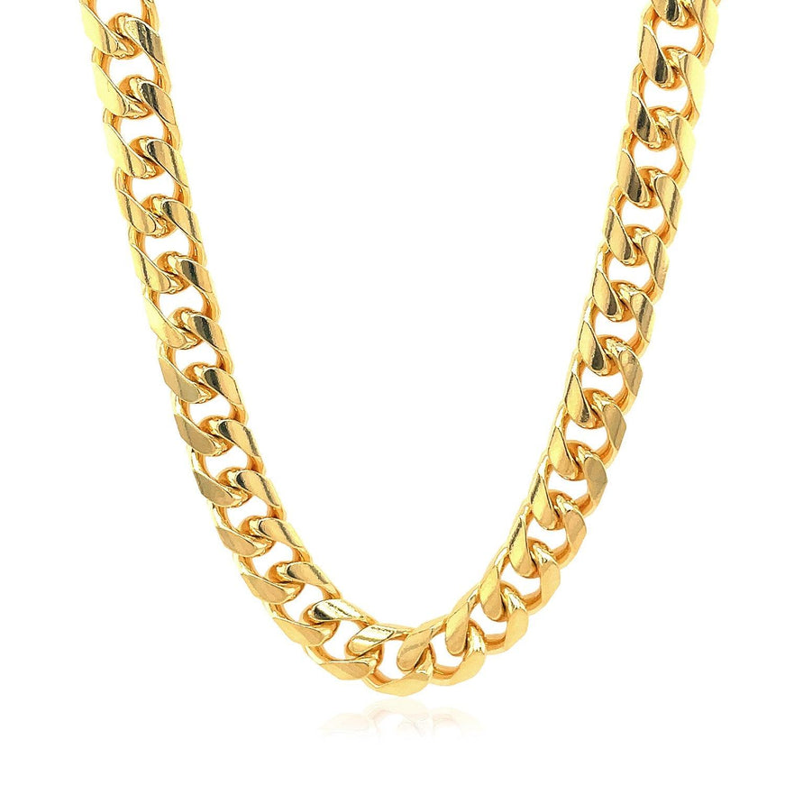 6.7mm 14k Yellow Gold Solid Miami Cuban Chain - Ellie Belle