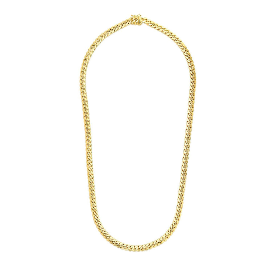 6.9mm 14k Yellow Gold Semi Solid Miami Cuban Chain - Ellie Belle