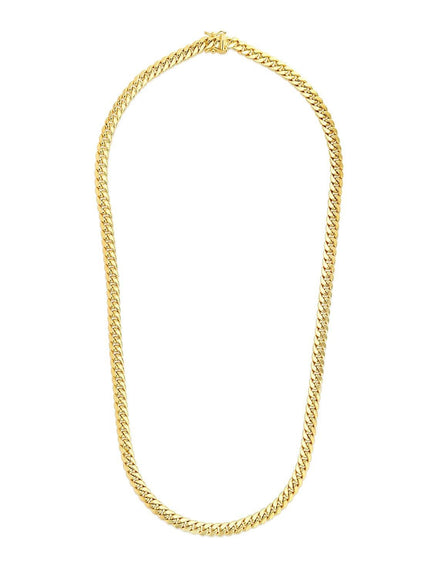 6.9mm 14k Yellow Gold Semi Solid Miami Cuban Chain - Ellie Belle