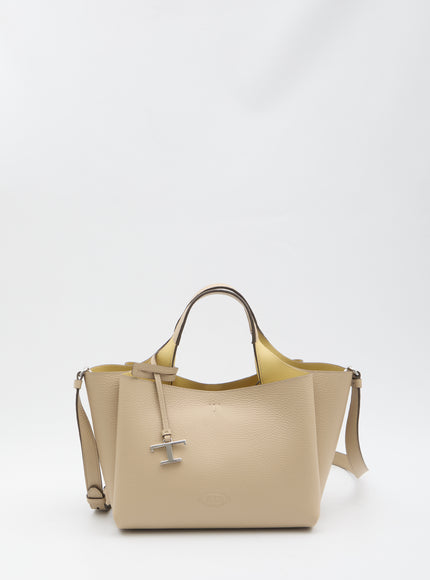 Tod's T Timeless Leather Bag Small QT Cream