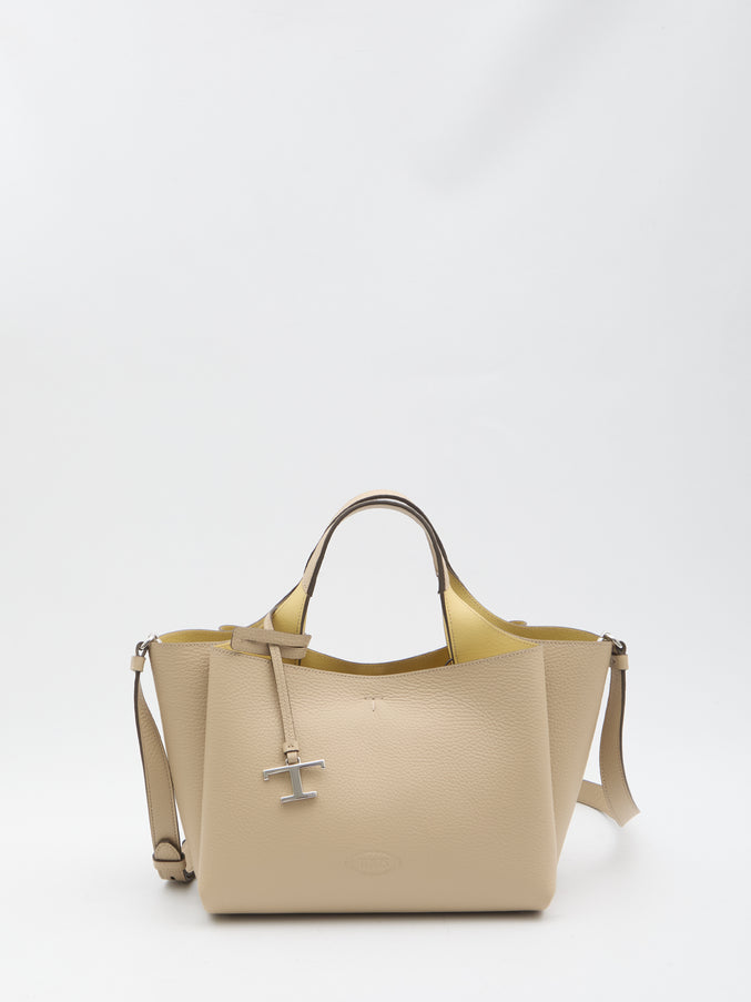 Tod's T Timeless Leather Bag Small QT Cream