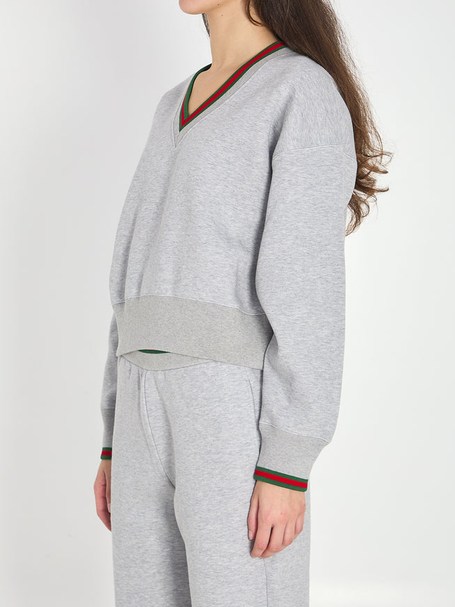 Gucci Web Cotton Jersey Sweatshirt