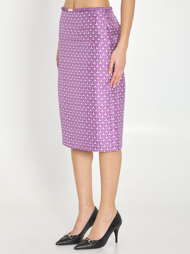 Gucci Printed Silk Skirt