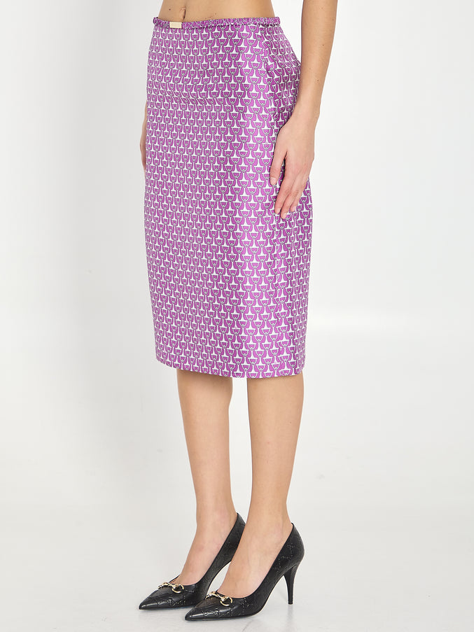 Gucci Printed Silk Skirt