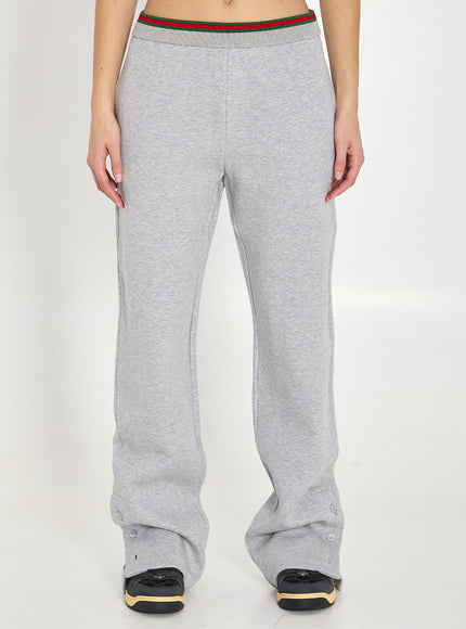 Gucci Web Cotton Jersey Leisure Pants Grey