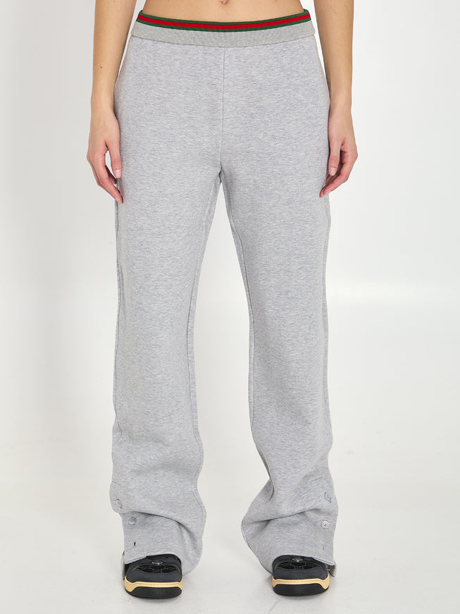Gucci Web Cotton Jersey Leisure Pants Grey
