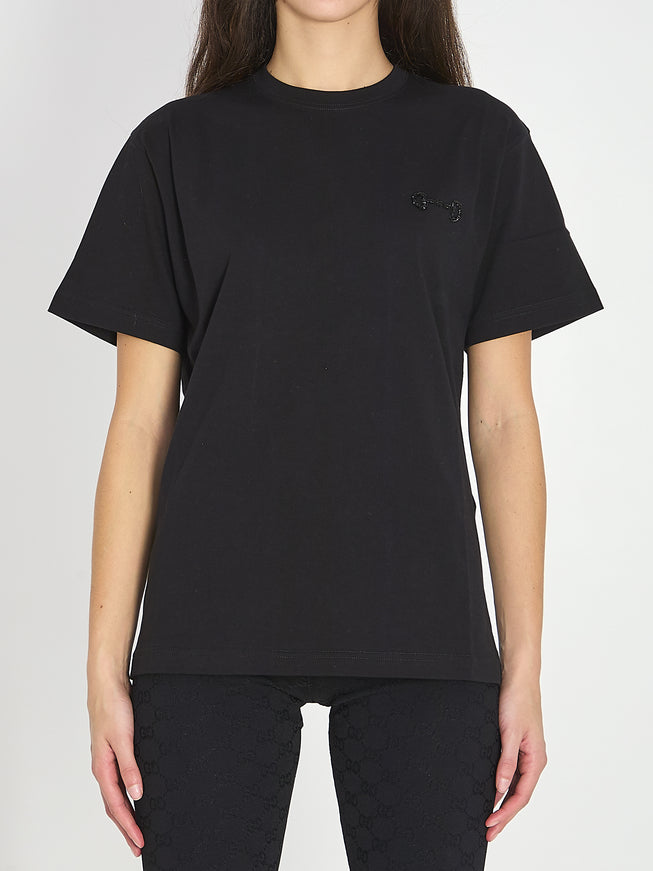 Gucci Cotton Jersey T-shirt With Embroidery Black