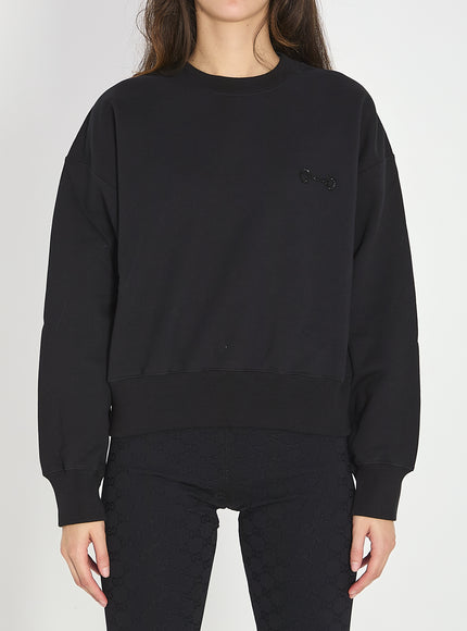 Gucci Cotton Jersey Sweatshirt With Embroidery Black