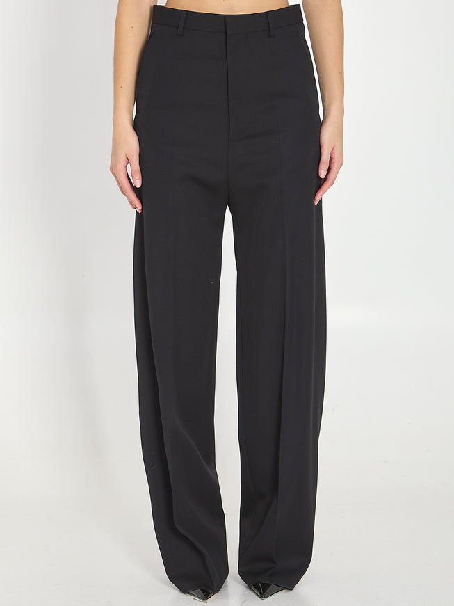 Balenciaga Tailored Wool Trousers Black