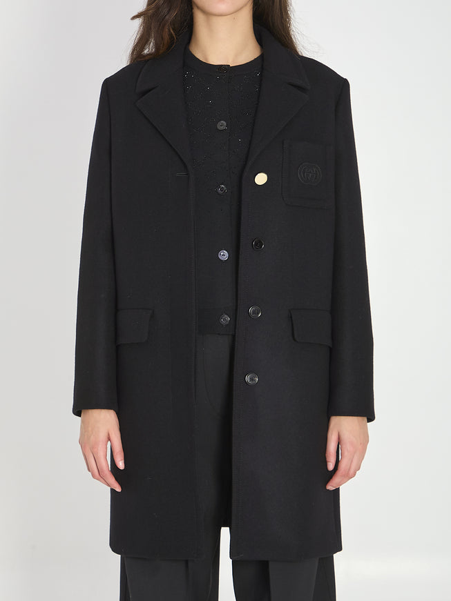 Gucci Batavia Wool Coat Black