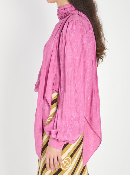 Gucci Silk Twill Shirt With Ribbon