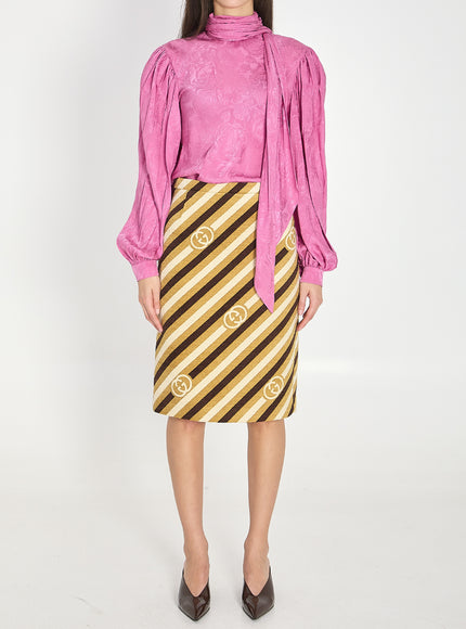 Gucci Silk Twill Shirt With Ribbon