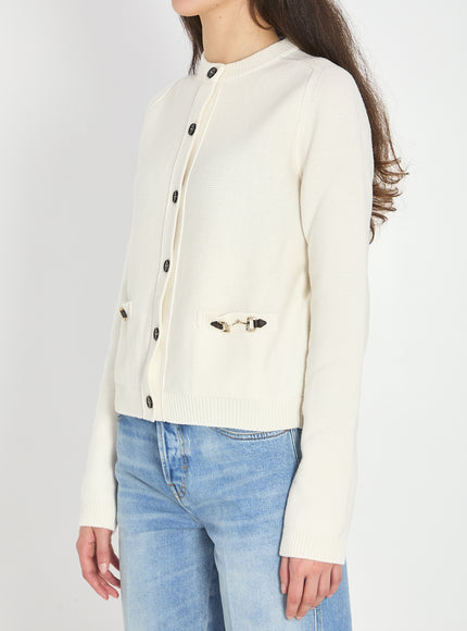 Gucci Cashmere Wool Cardigan With Morsetto