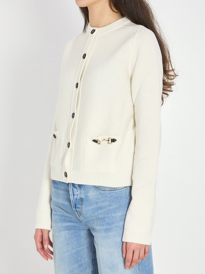 Gucci Cashmere Wool Cardigan With Morsetto