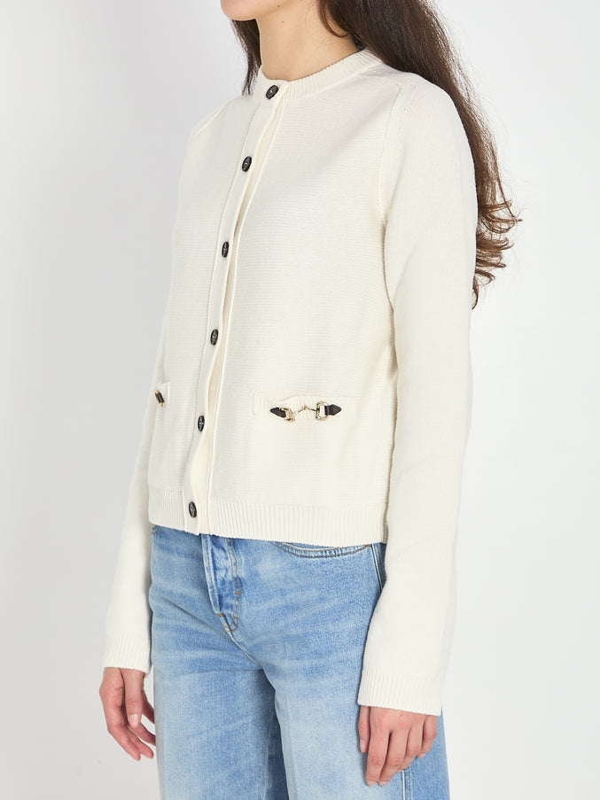 Gucci Cashmere Wool Cardigan With Morsetto