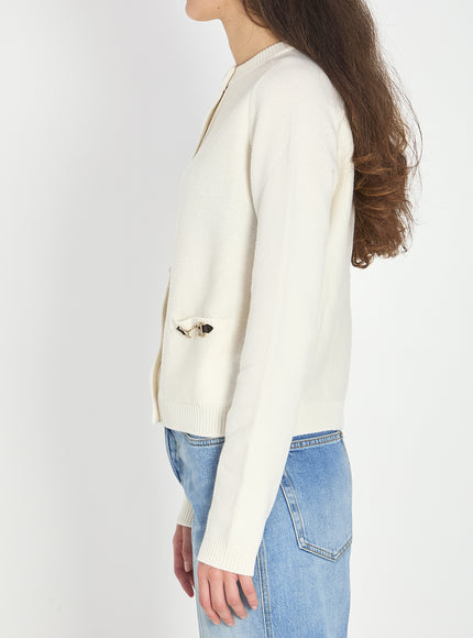 Gucci Cashmere Wool Cardigan With Morsetto