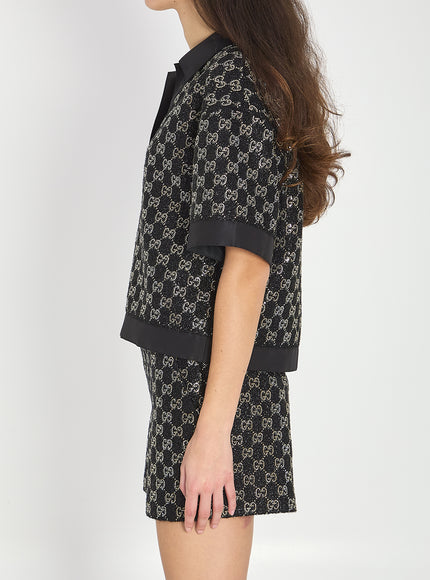 Gucci Embroidered Lamé Wool Tweed Shorts