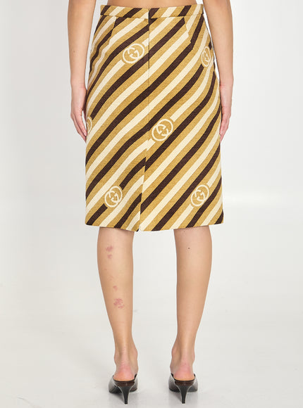 Gucci Diagonal Gg Longuette Skirt