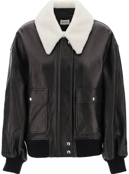 Khaite leather shellar jacket