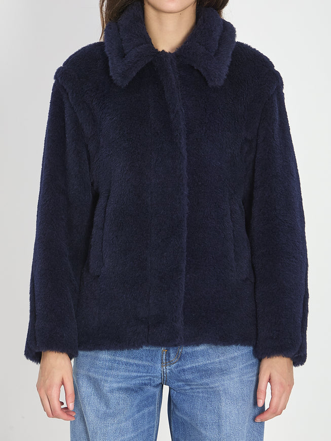 Max Mara Cropped Teddy Coat Blue