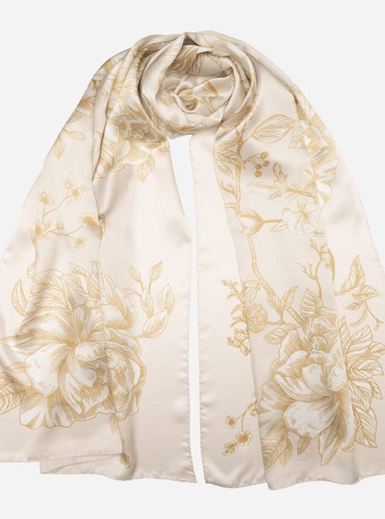 Elizabetta Isabella Silk Scarf Shawl in Champagne