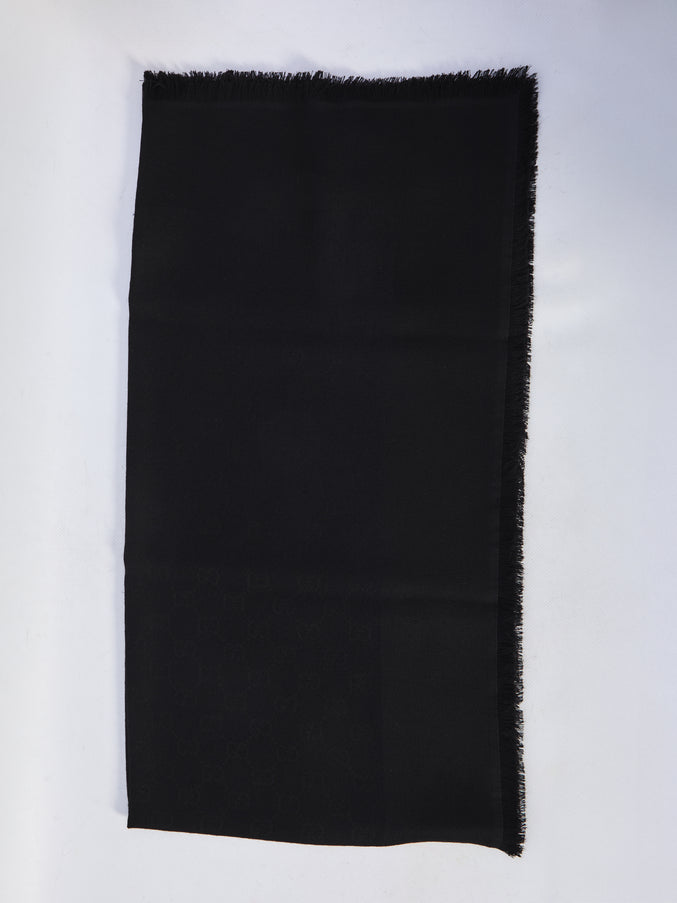 Gucci Gg Jacquard Scarf QT Black