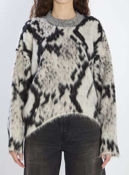 The Attico Python-print Sweater White