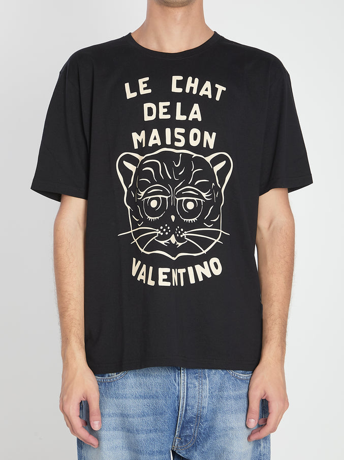 Valentino Garavani Chat De La Maison T-shirt Black