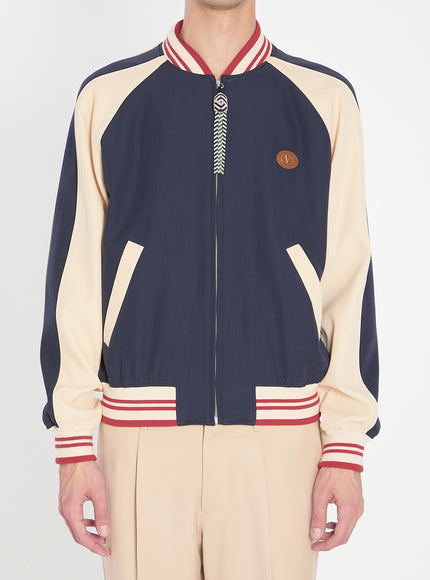 Valentino Garavani Le Chat Maison Bomber Jacket 48 Blue