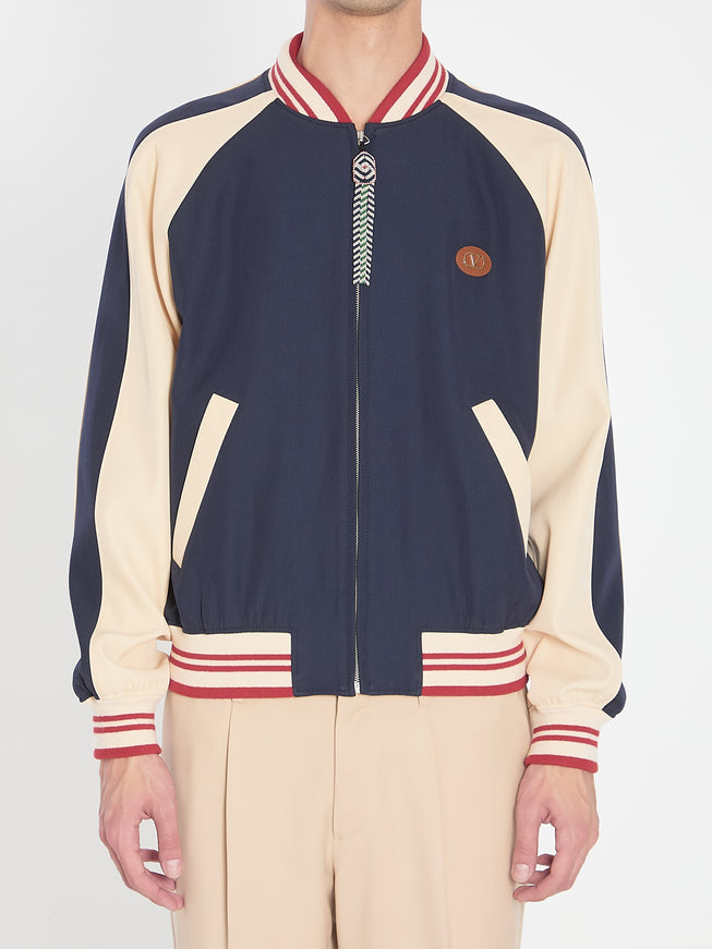 Valentino Garavani Le Chat Maison Bomber Jacket 48 Blue
