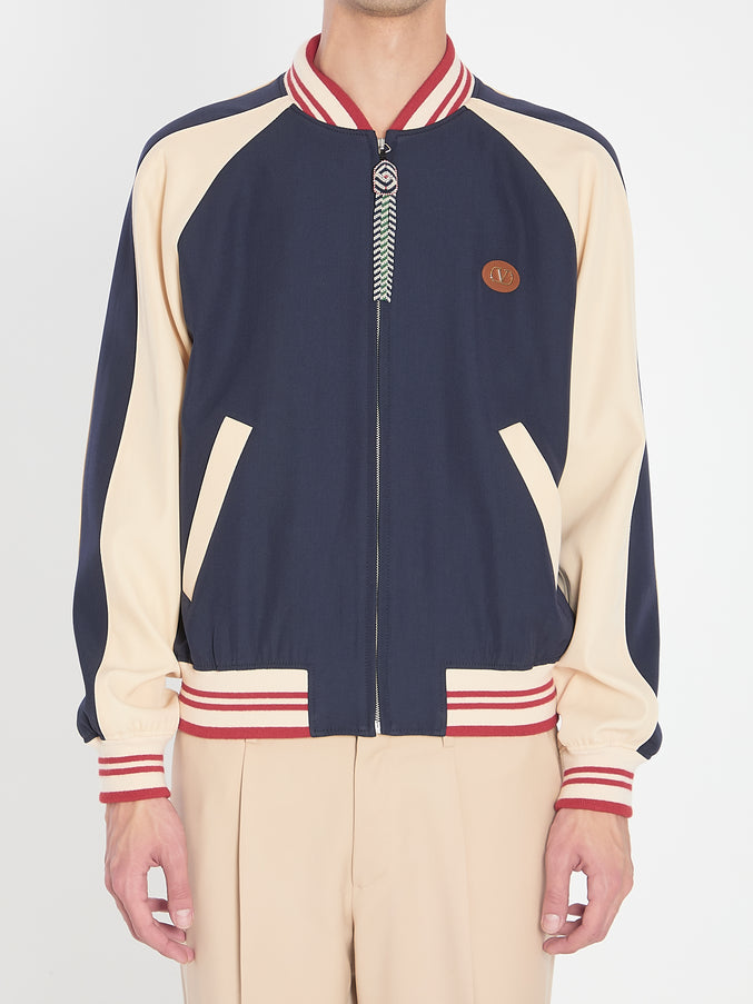 Valentino Garavani Le Chat Maison Bomber Jacket 48 Blue