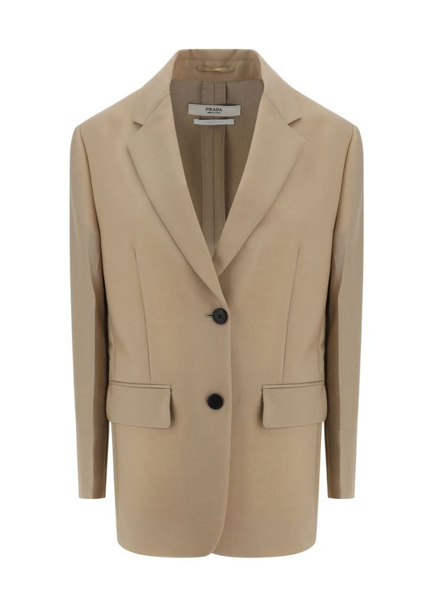 Prada Blazer Jacket In Light Brown